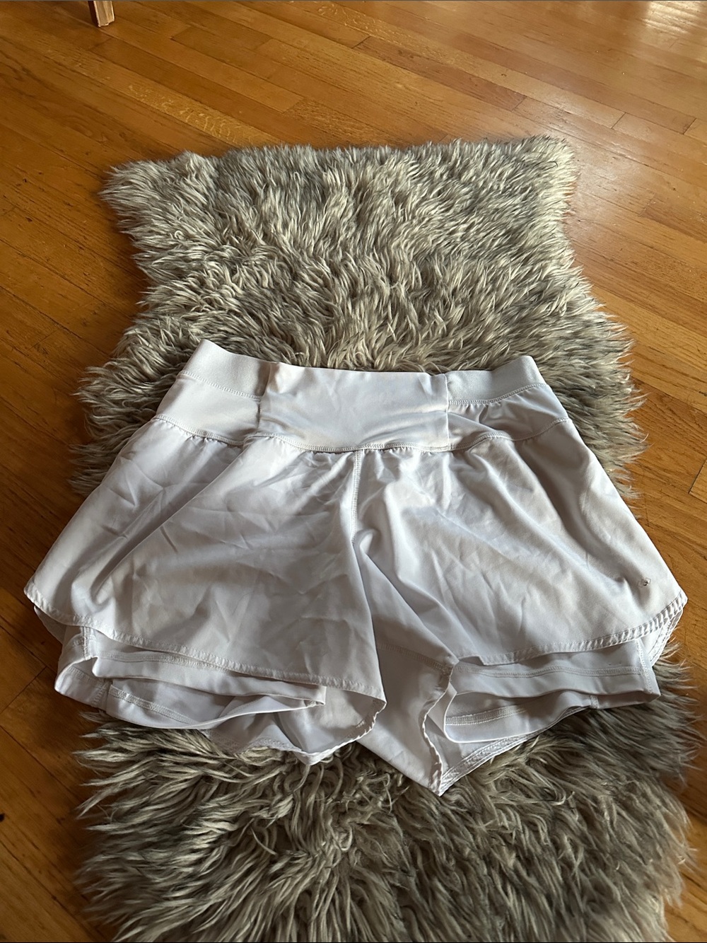 Women’s White Layered Athletic Skort with Wide Waistband